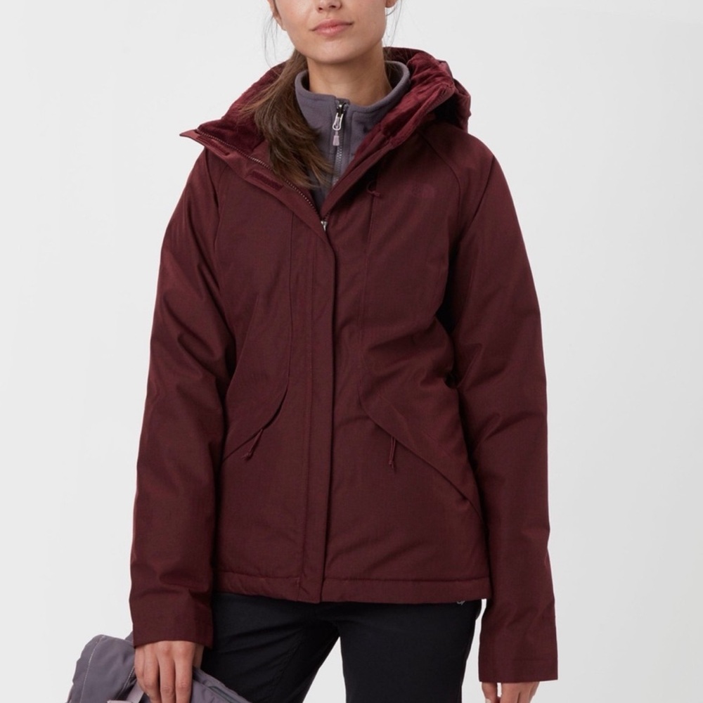 The North Face Women's Inlux Insulated Jacket Sz  L In Deep Garnet Red Heather